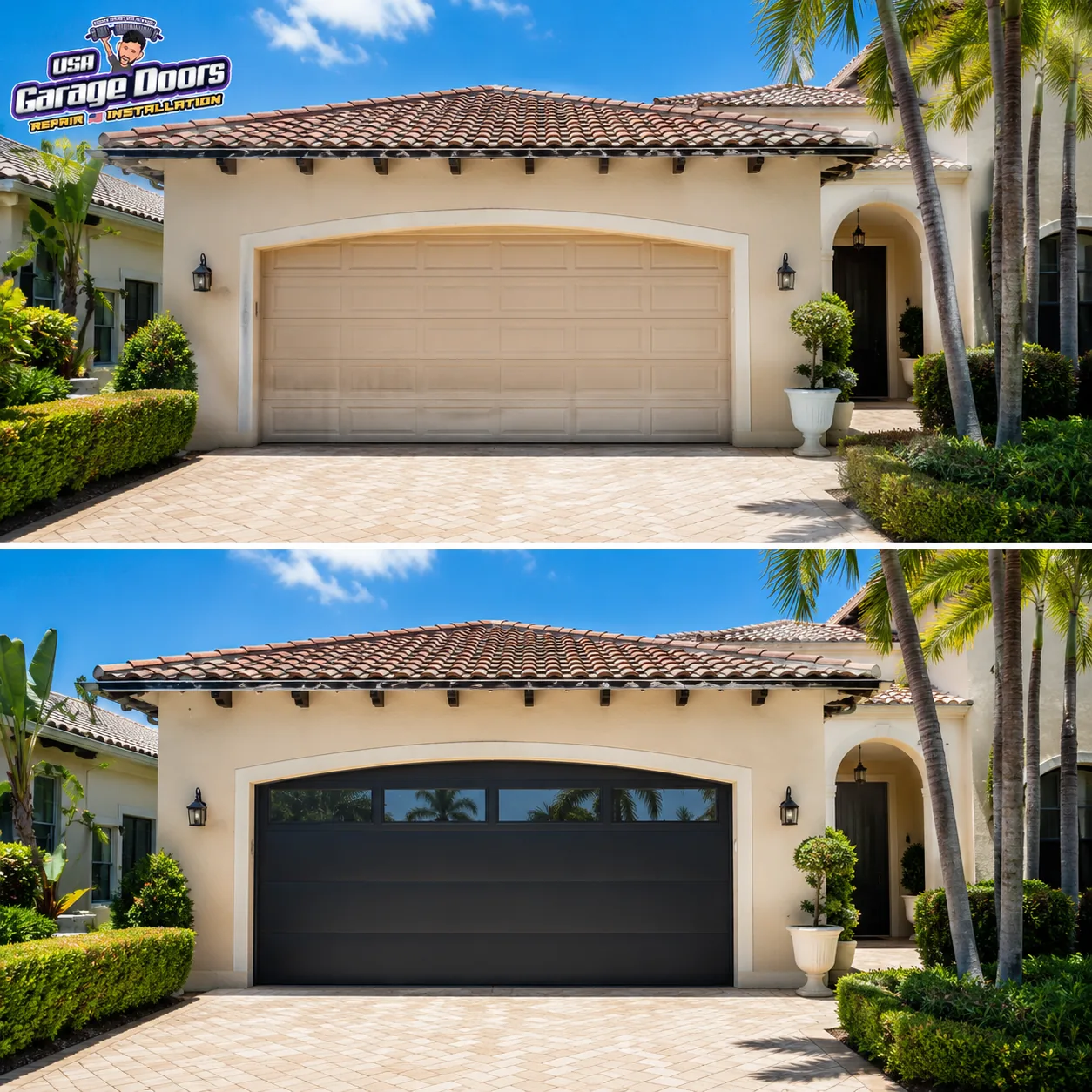 Recent hurricane-rated garage door installation in South Florida