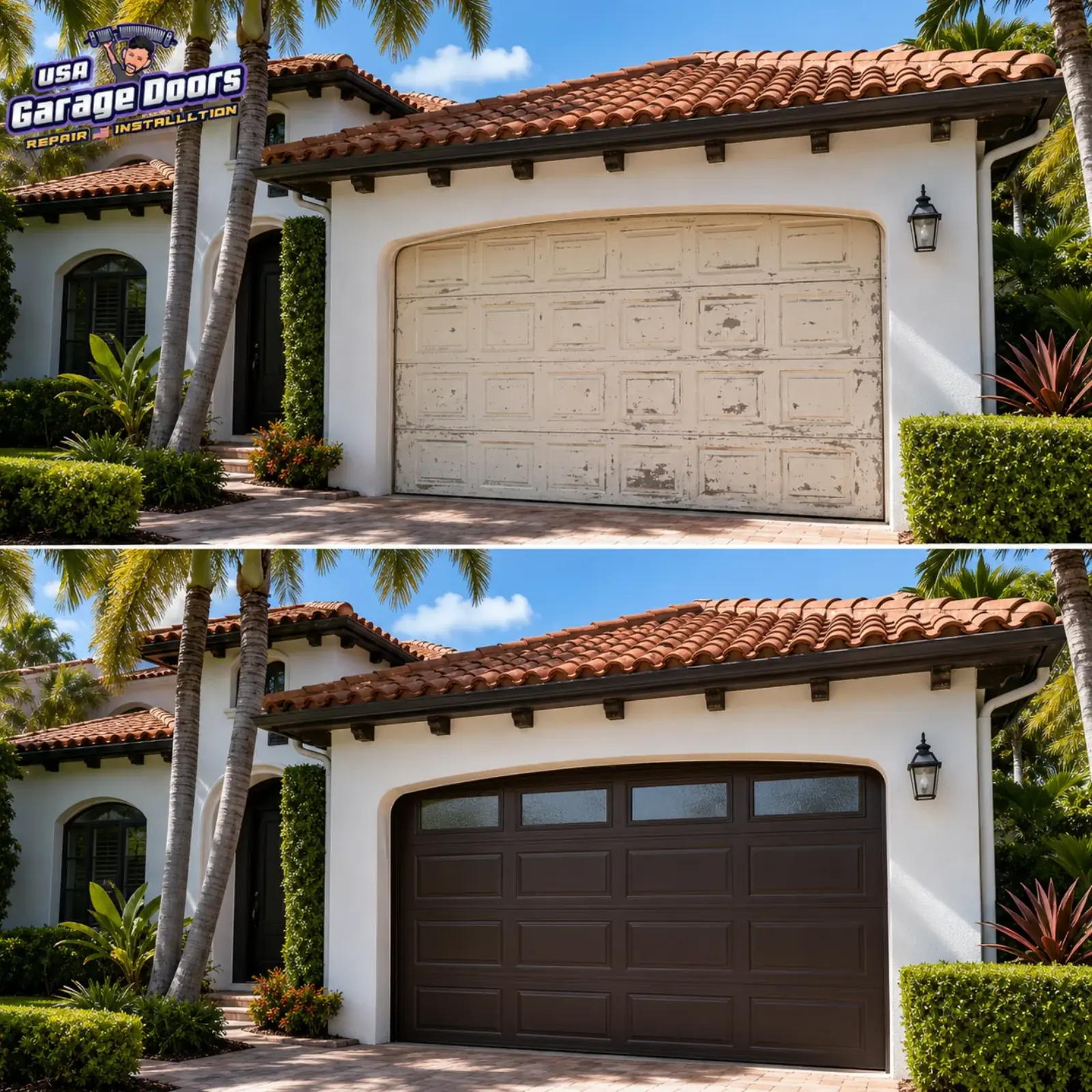 New impact-rated garage door installed by Garage Doors USA