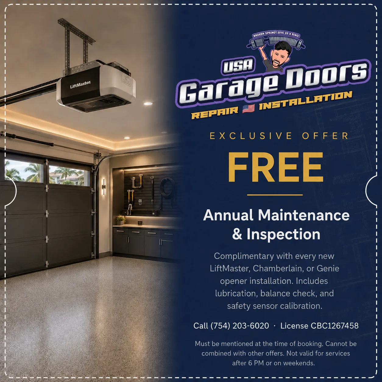 Free Maintenance & Inspection with Opener Installation
