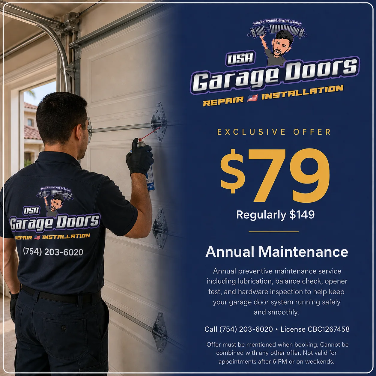 $79 Garage Door Maintenance