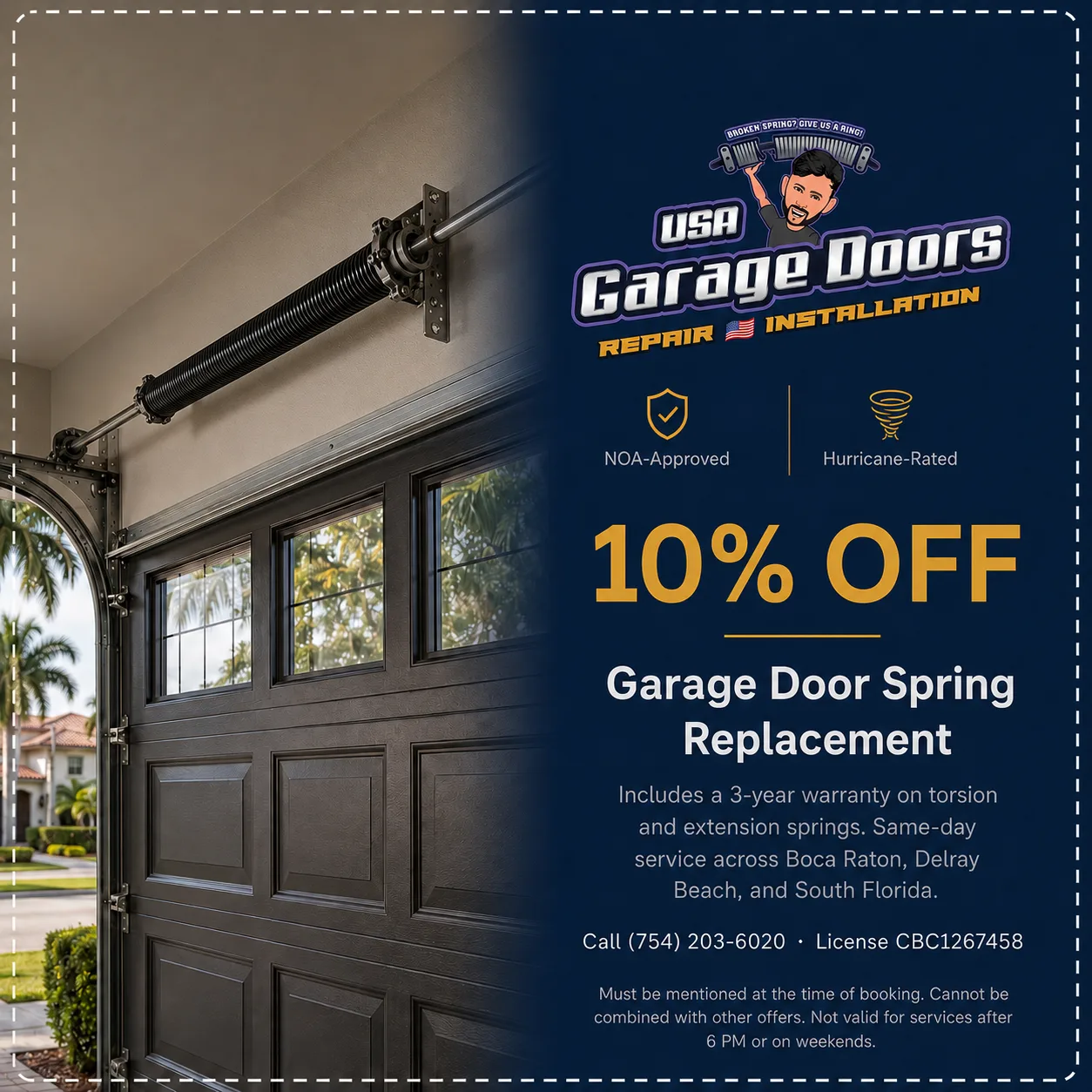 10% Off Garage Door Spring Replacement