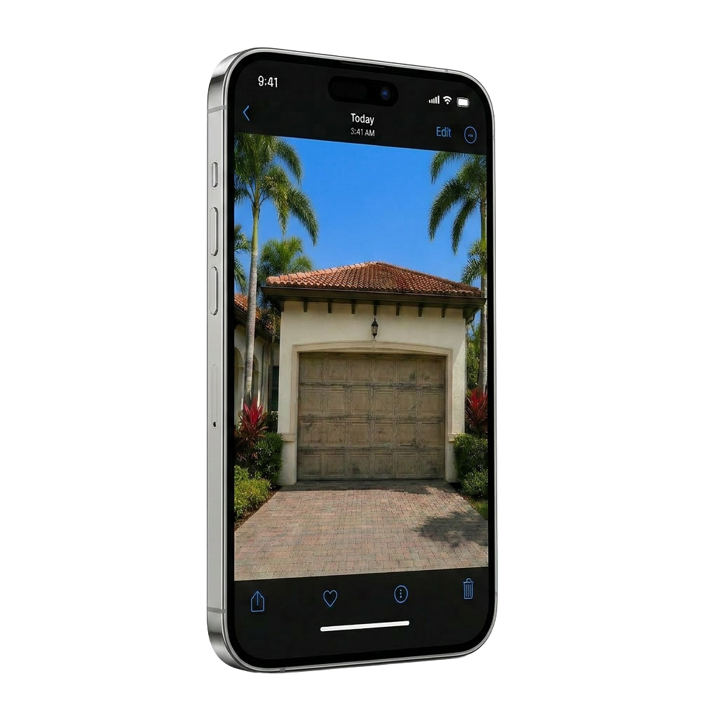 Uploading a photo of a garage door from a phone